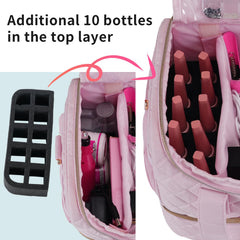 VOFIpremiAm top compartment shows nail dryer fit for convenient mobile setups