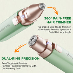 VOGCREST 2-in-1 facial remover close-up catching fine hairs