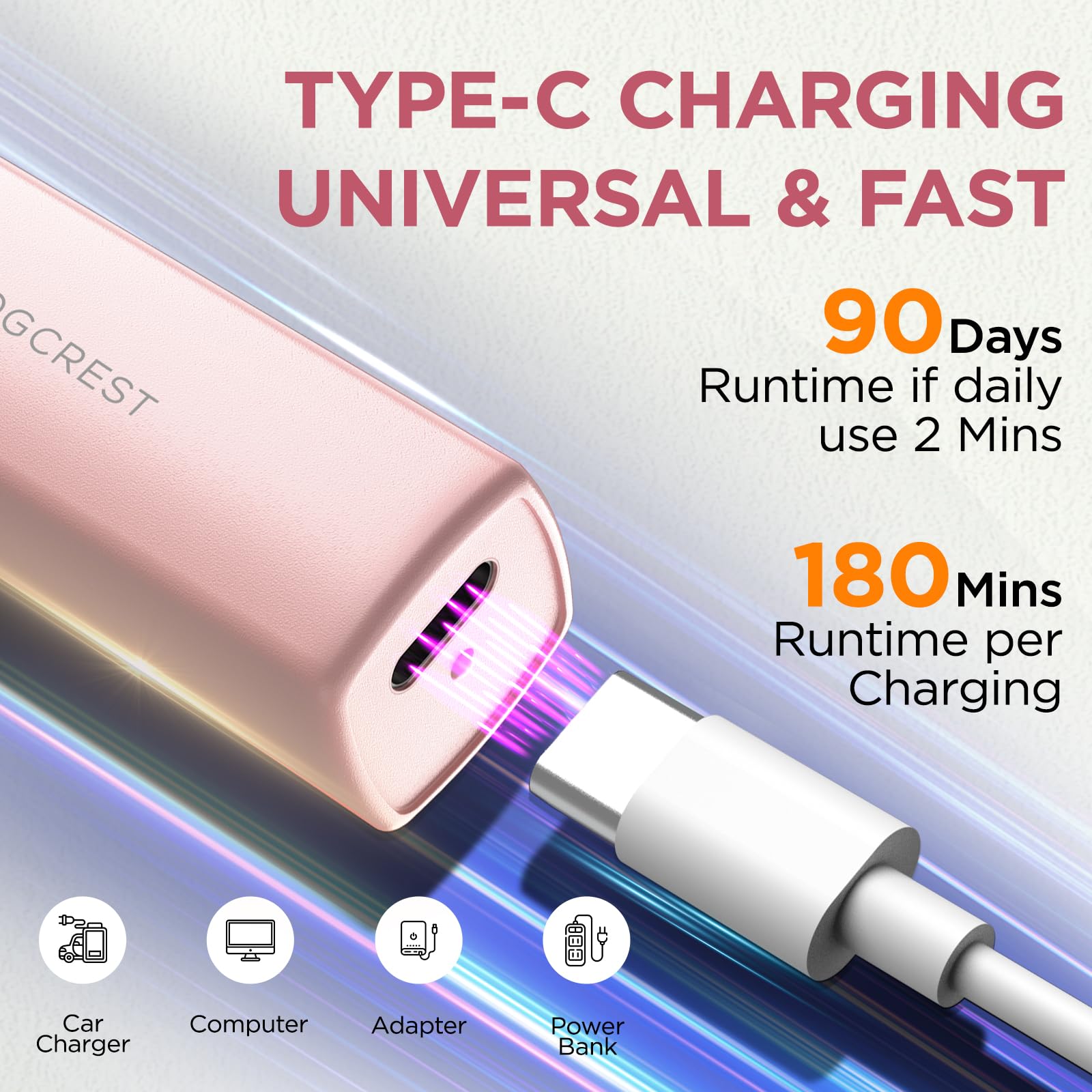 VG VOGCREST 2-in-1 functionality for facial and eyebrow trimming.
