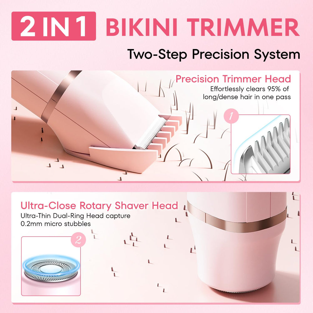 VG VOGCREST bikini trimmer head switch enables easy 2-in-1 styling.