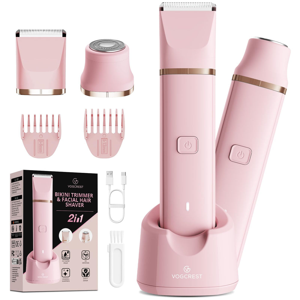 VG VOGCREST bikini trimmer waterproof in shower for versatile wet or dry grooming.