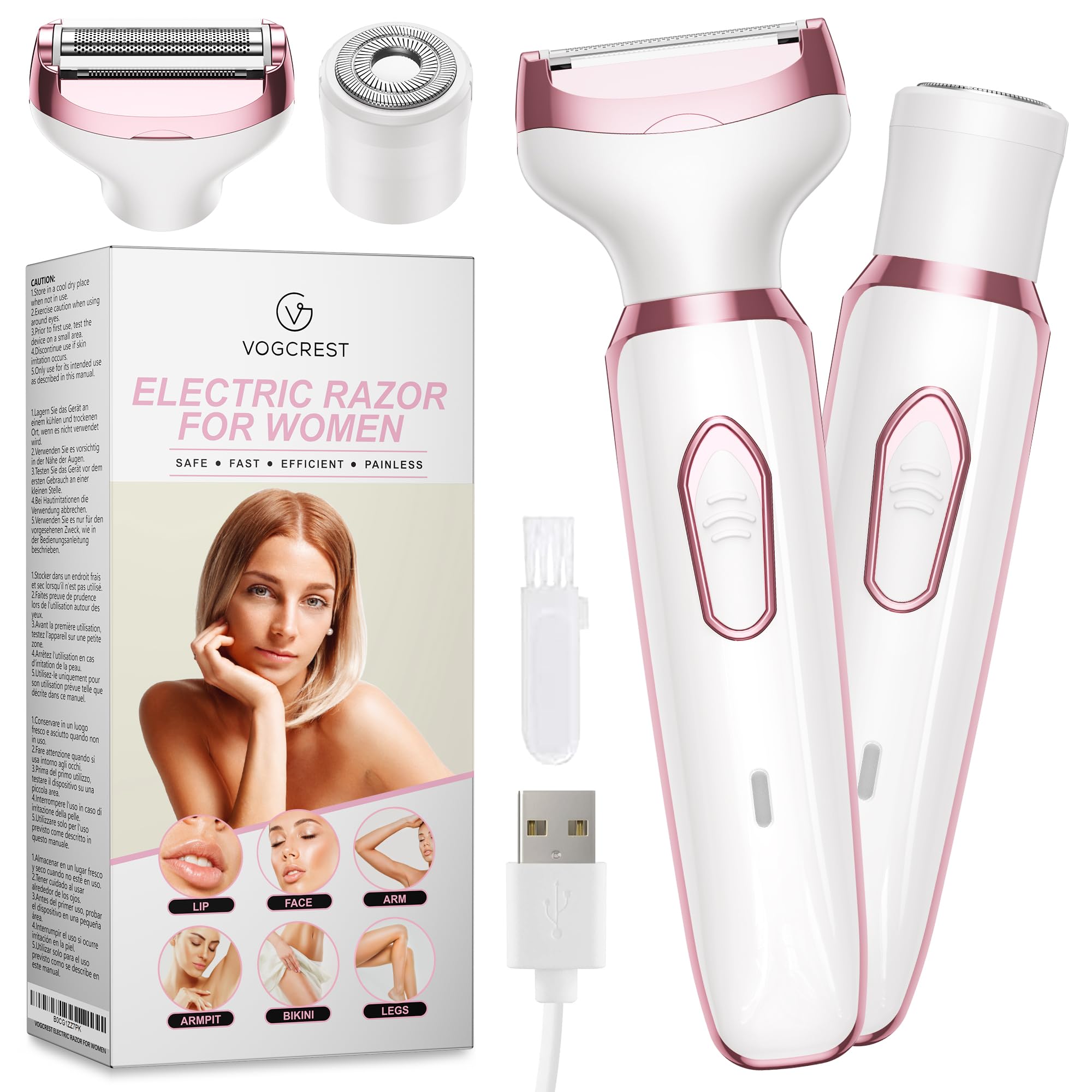 VG VOGCREST electric razor front view for full-body grooming versatility