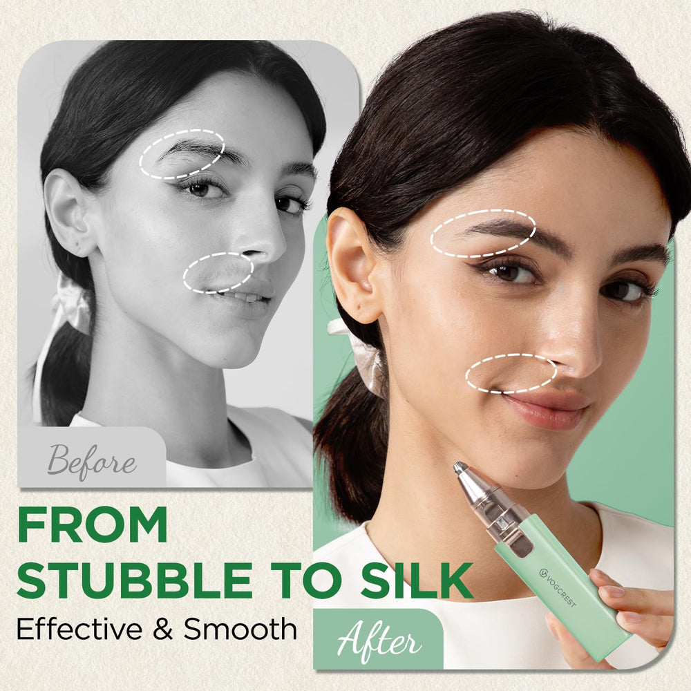 VOGCREST eyebrow trimmer in circular motion for smooth shaping