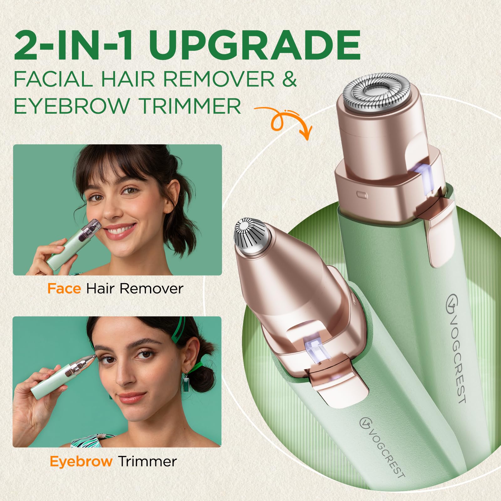 VG VOGCREST facial remover with LED light improves visibility during use