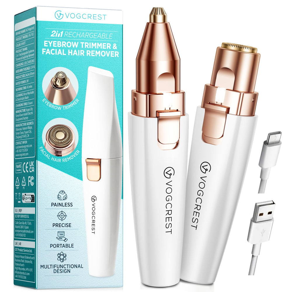 VG VOGCREST rechargeable-eyebrow-remover close-up for precise shaping and smooth skin.