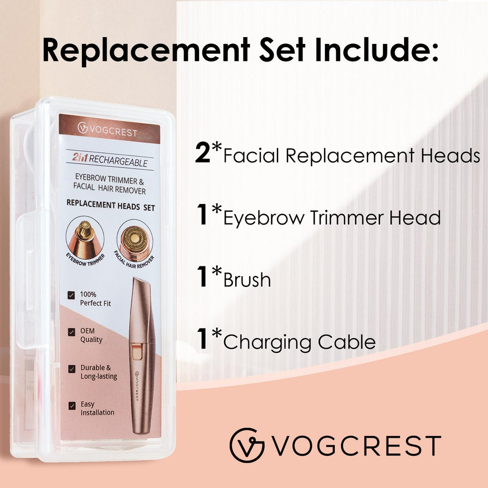 VG VOGCREST titanium-plated head close-up showing skin-friendly trimming capability.