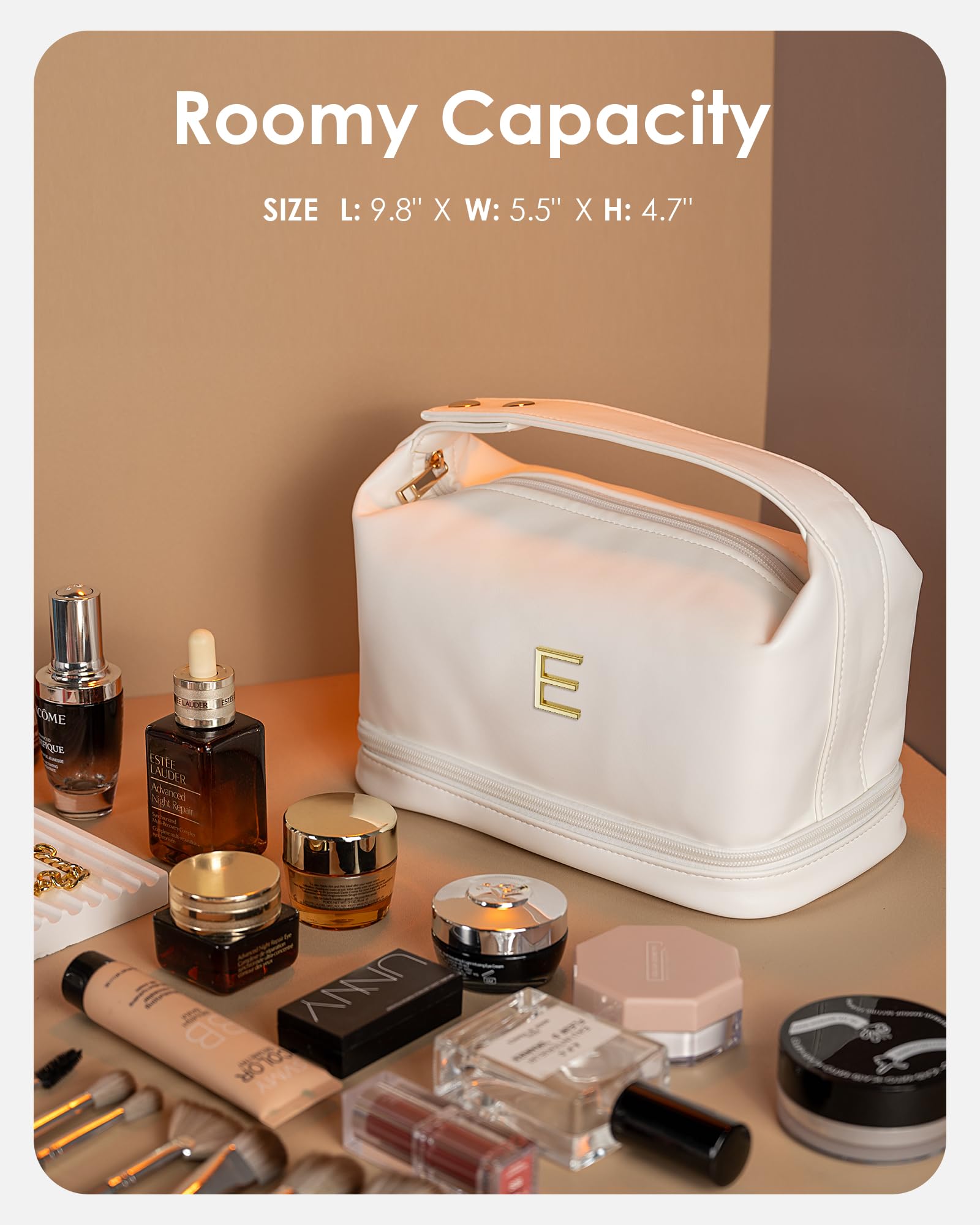 Vogewood makeup bag initials-design adds a personalized, gift-ready touch