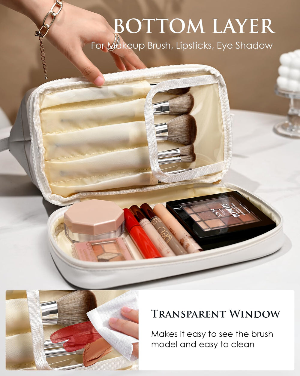 Vogewood travel toiletry bag with compact dimensions for travel