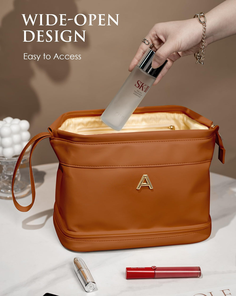 Vogewood waterproof leather finish protecting contents