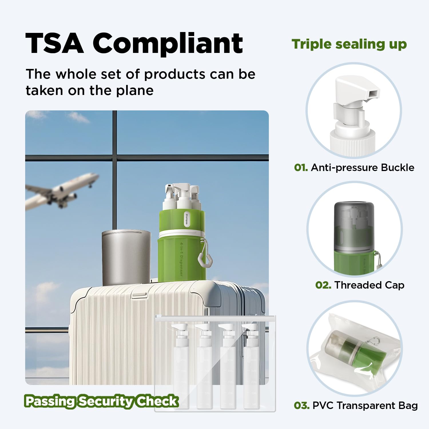 VOGOGE transparent leak-proof bag provides extra spill protection
