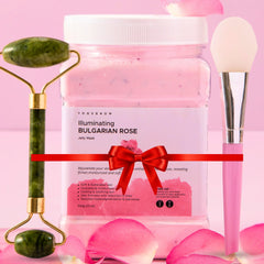 VogueNow jelly mask Bulgarian rose powder ready to mix for hydrating at-home care.