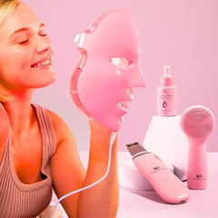 VogueNow Ultrasonic Scrubber closeup highlights deeper cleansing alongside light therapy