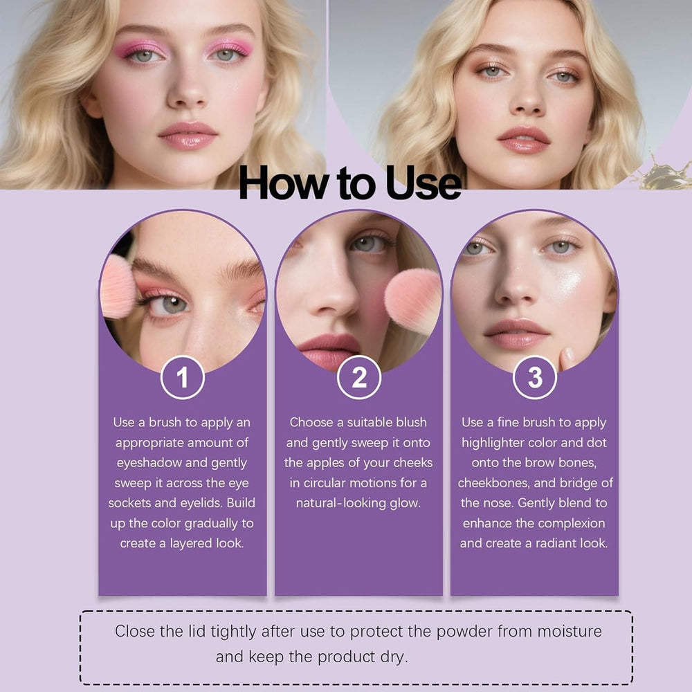 VOGUZY Travel-friendly compact enables quick touch-ups anywhere.