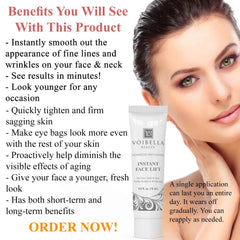 VOIBELLA BEAUTY Instant Face Lift Cream dispensing pump for easy application