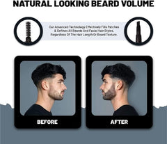 VOID Homme beard pencil filler black tip-detail showcases precise application for patchy areas.