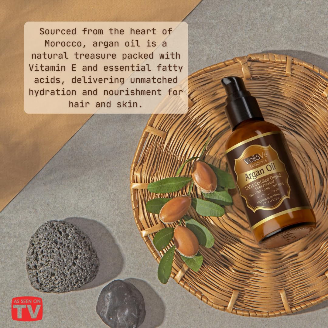 VoilaVe Argan oil used with shampoo for softer, shinier hair