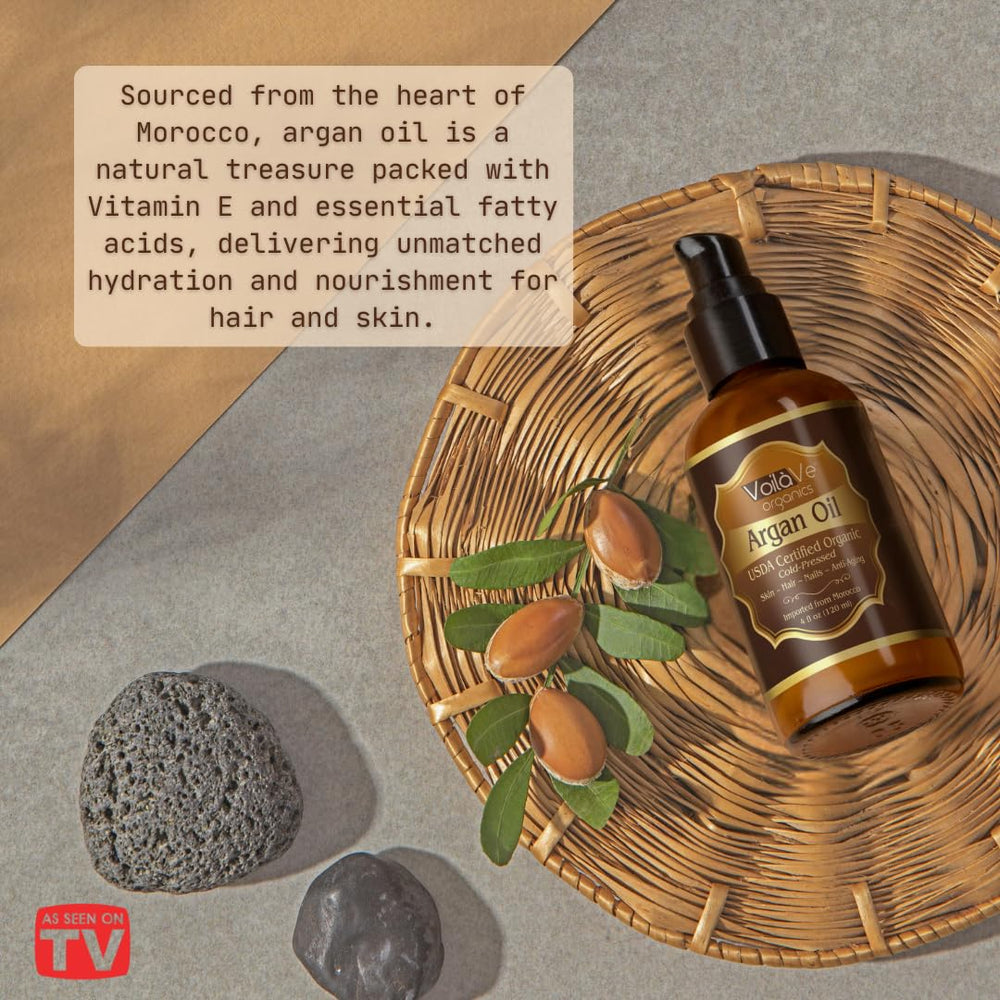 VoilaVe Argan oil used with shampoo for softer, shinier hair