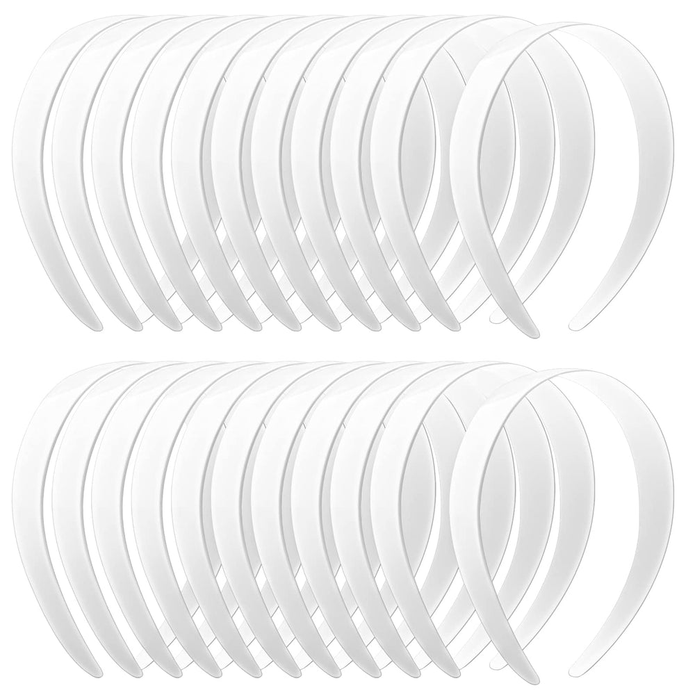 VOKOY 24-pack white headbands at 1 inch width for comfortable all-day wear