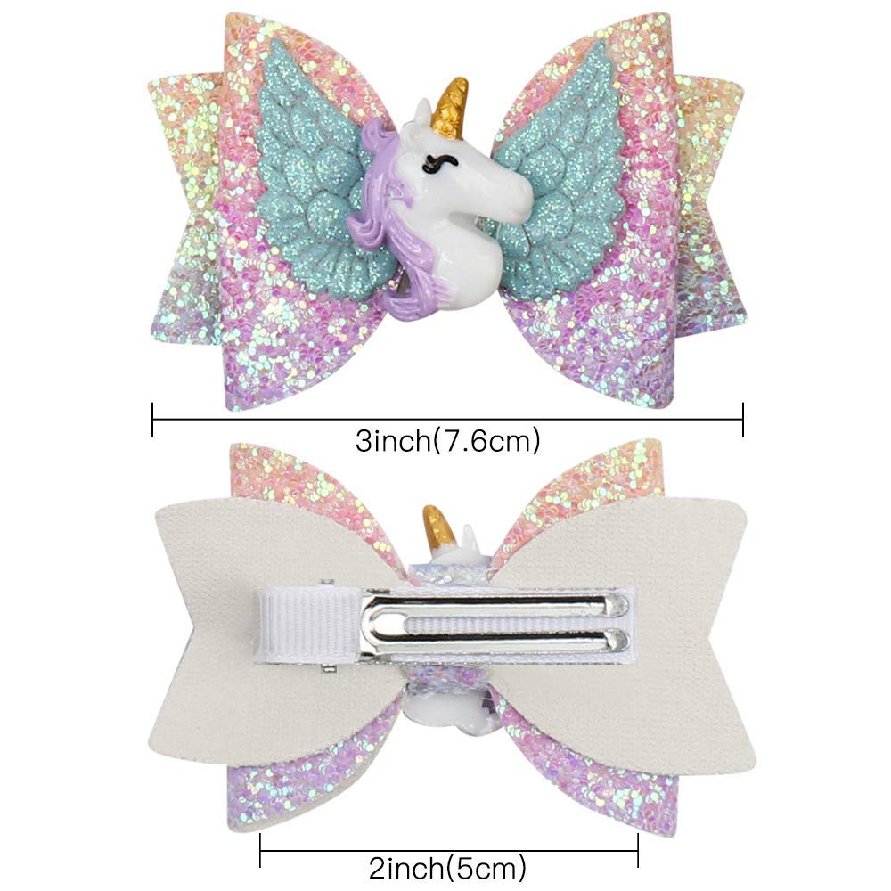 Volepet unicorn bows secure clip suits fine hair and comfortable wear.
