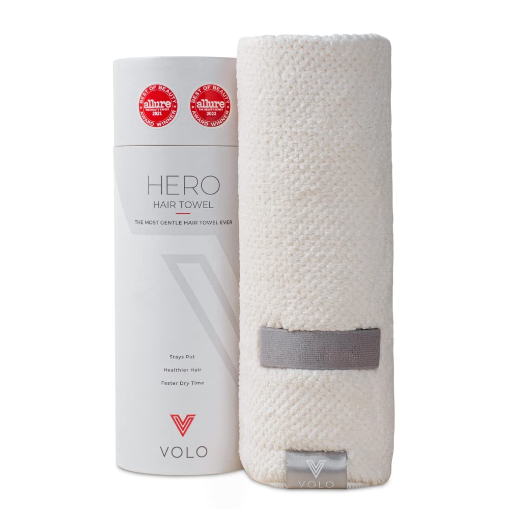 VOLO Hero Hair Towel Nanoweave absorption captures water quickly for faster dry time