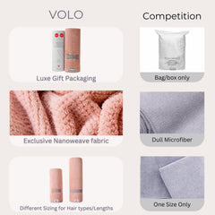 VOLO Hero Hair Towel Snug Strap keeps it in place