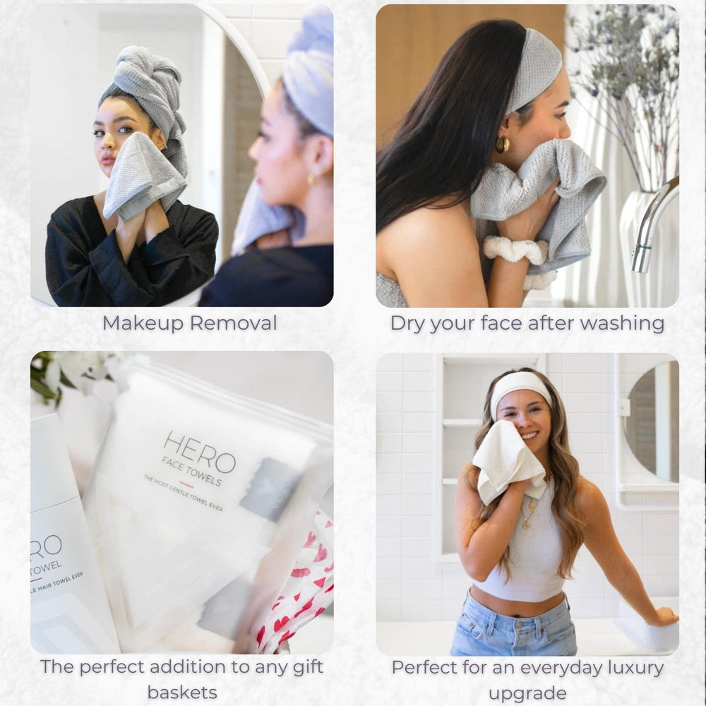 VOLO Hero Luna Gray Face Towel used for gym or car on-the-go drying.