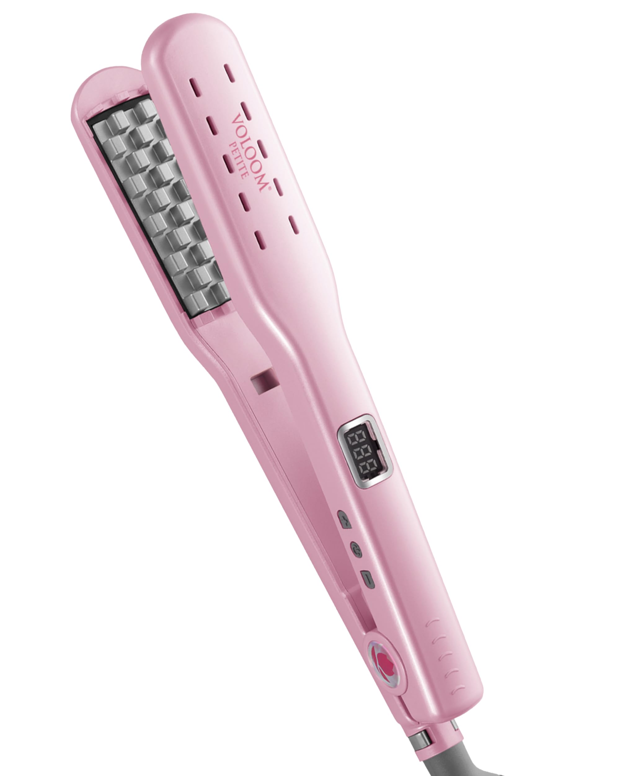 VOLOOM Petite 1-inch ceramic flat iron top view for portable root lift