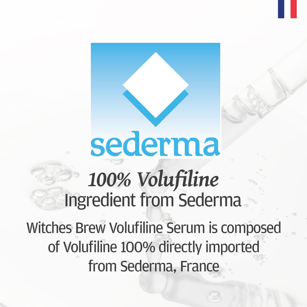 Volufiline 12ml bottle closeup highlighting pure concentrate for premium serums