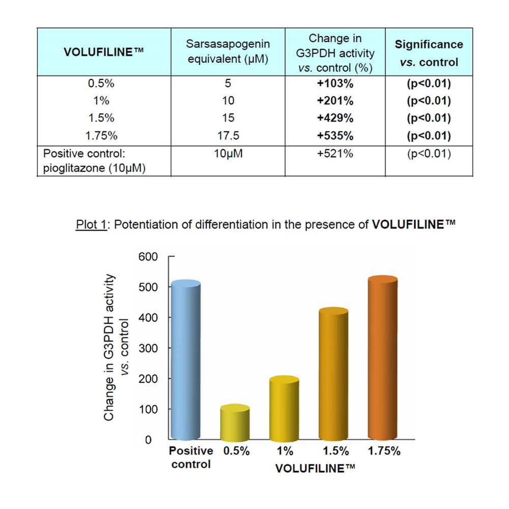 Volufiline on skin in a face-and-body application scene