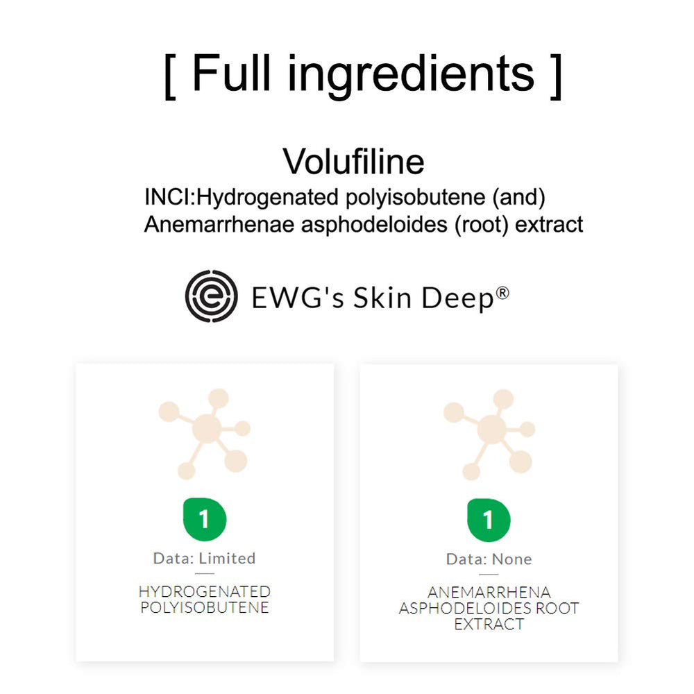 Volufiline usage drops on skin enabling quick beauty boost