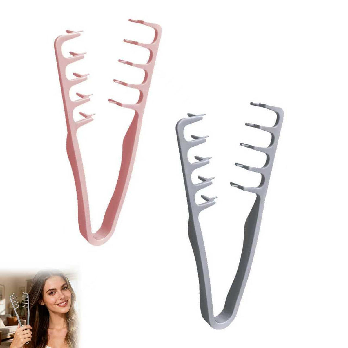 Volumizing Texture Comb grips gray-pink for easy root lift and volume.