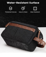 Vorspack Canvas Toiletry Bag wide opening offers quick access to all toiletries.