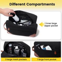 Vorspack hanging toiletry bag mesh pockets keep small items visible.
