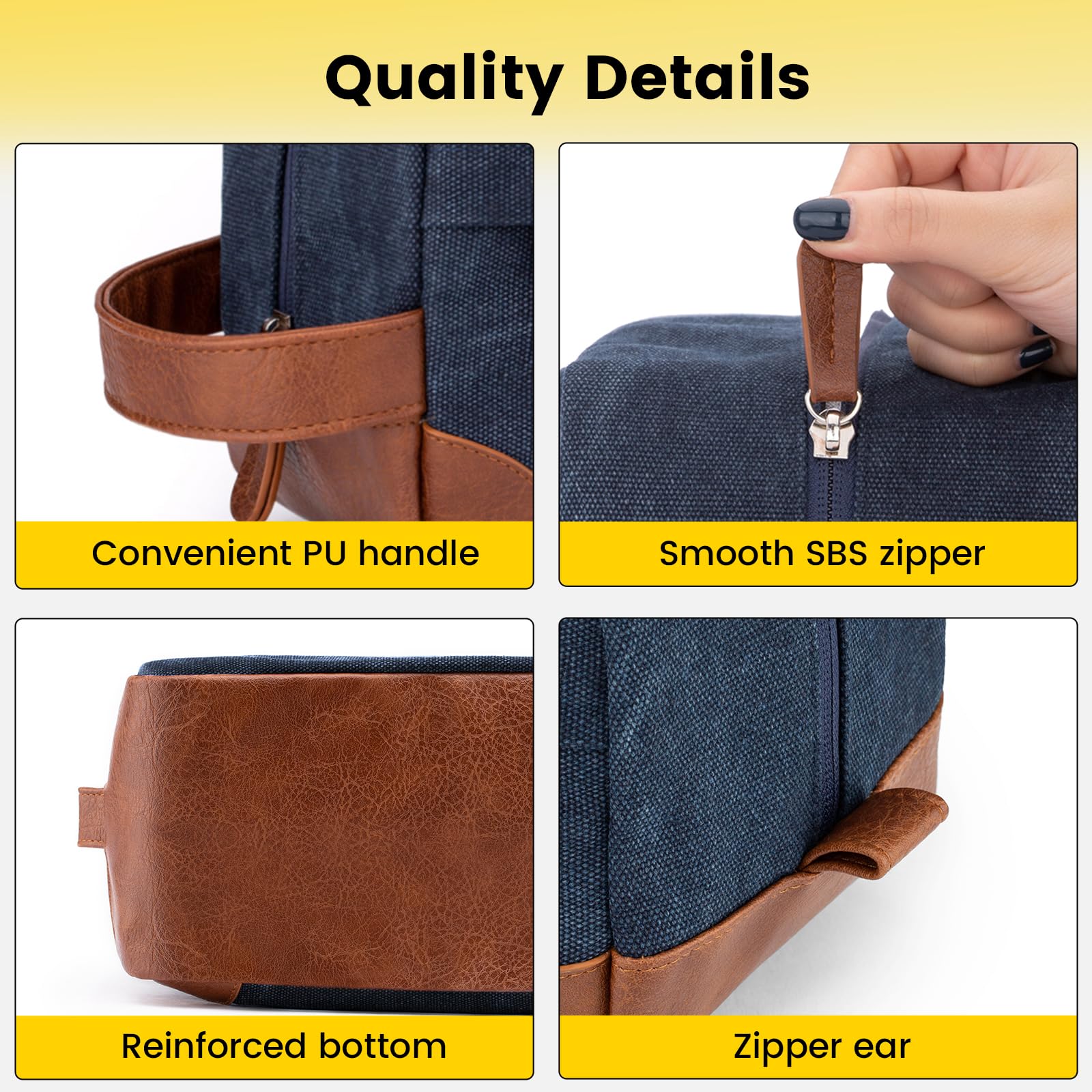 Vorspack leather handle and reinforced bottom, sturdy handling on the go