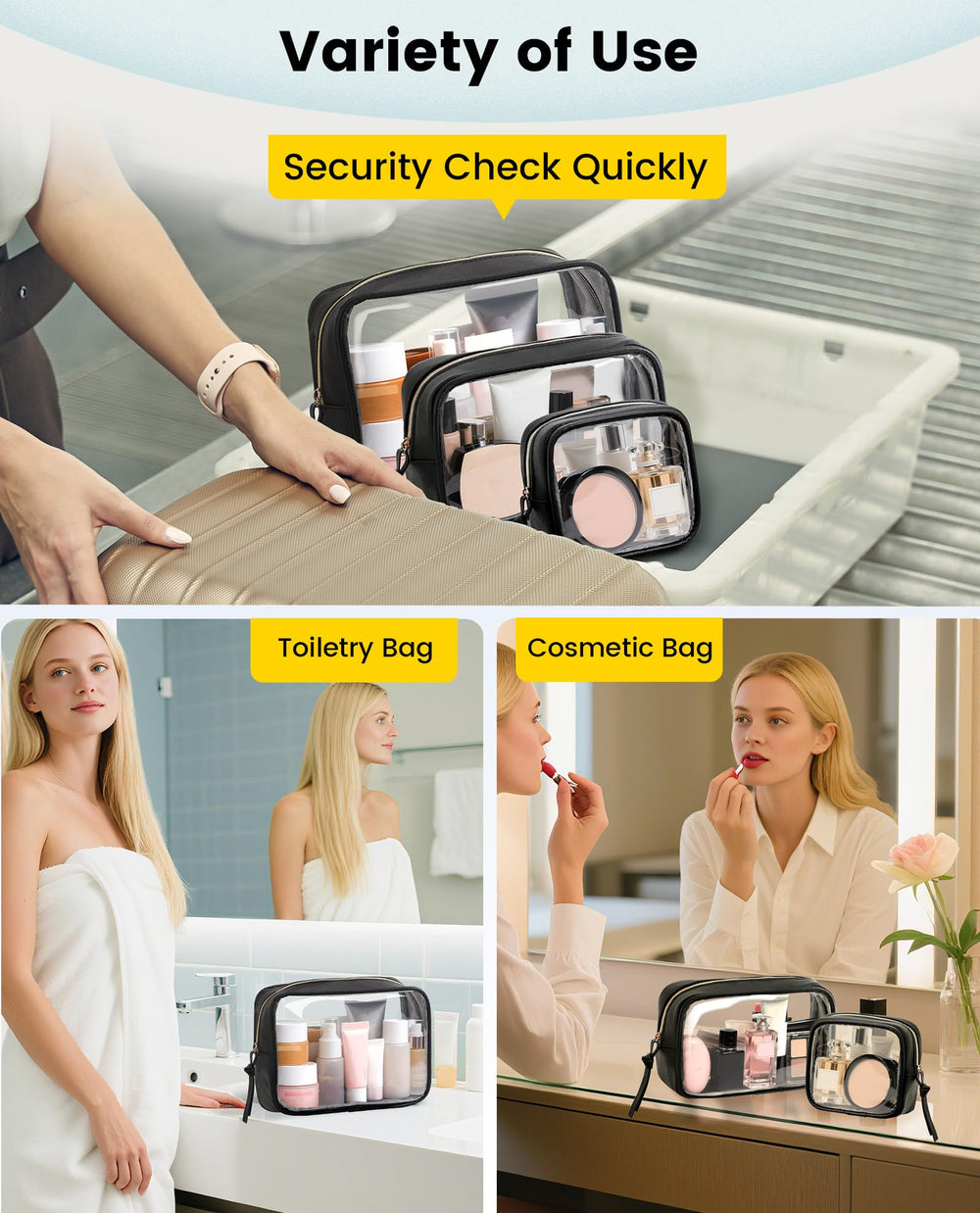 Vorspack travel organizer multiuse bag ideal for cosmetics, toiletries, and small items.