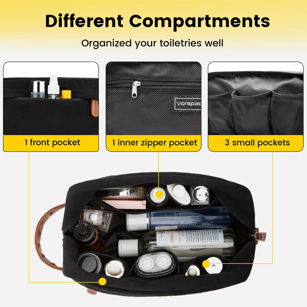 Vorspack Travel Toiletry Bag front pocket closeup for quick-access essentials