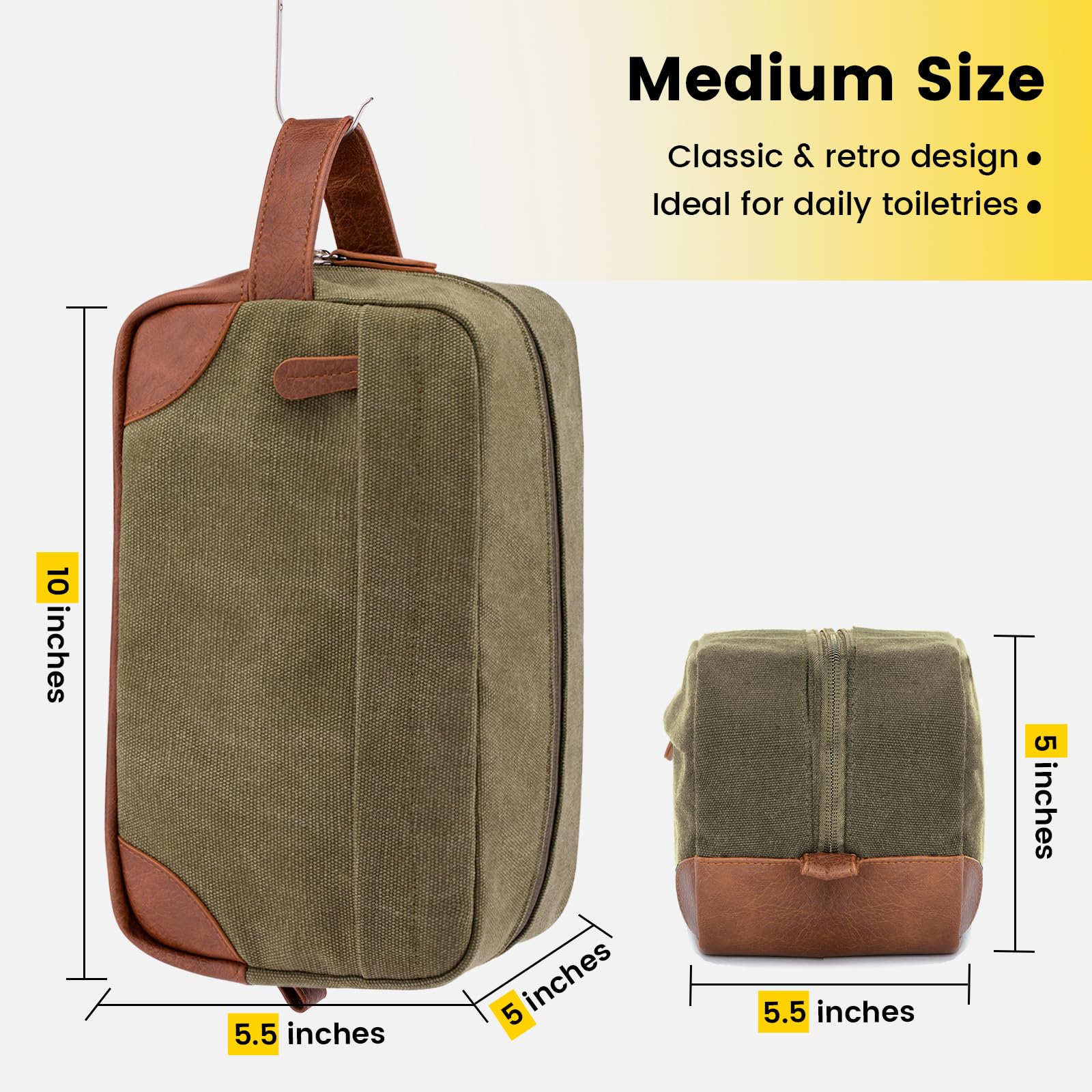Vorspack Travel Toiletry Bag open main compartment for shaving and cleansers