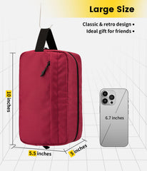 Vorspack maroon toiletry bag front pocket for quick items and extra storage