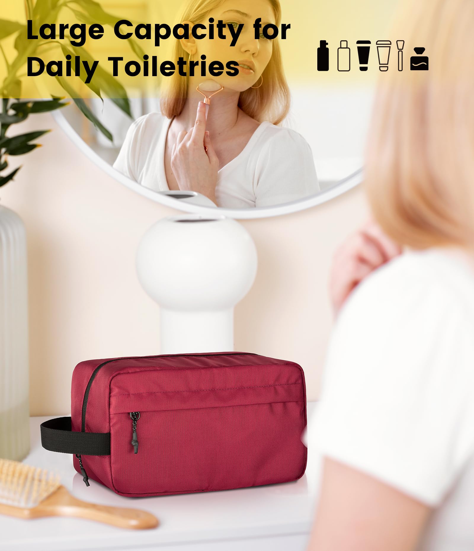 Vorspack maroon hanging handle for convenient storage in bathrooms or luggage