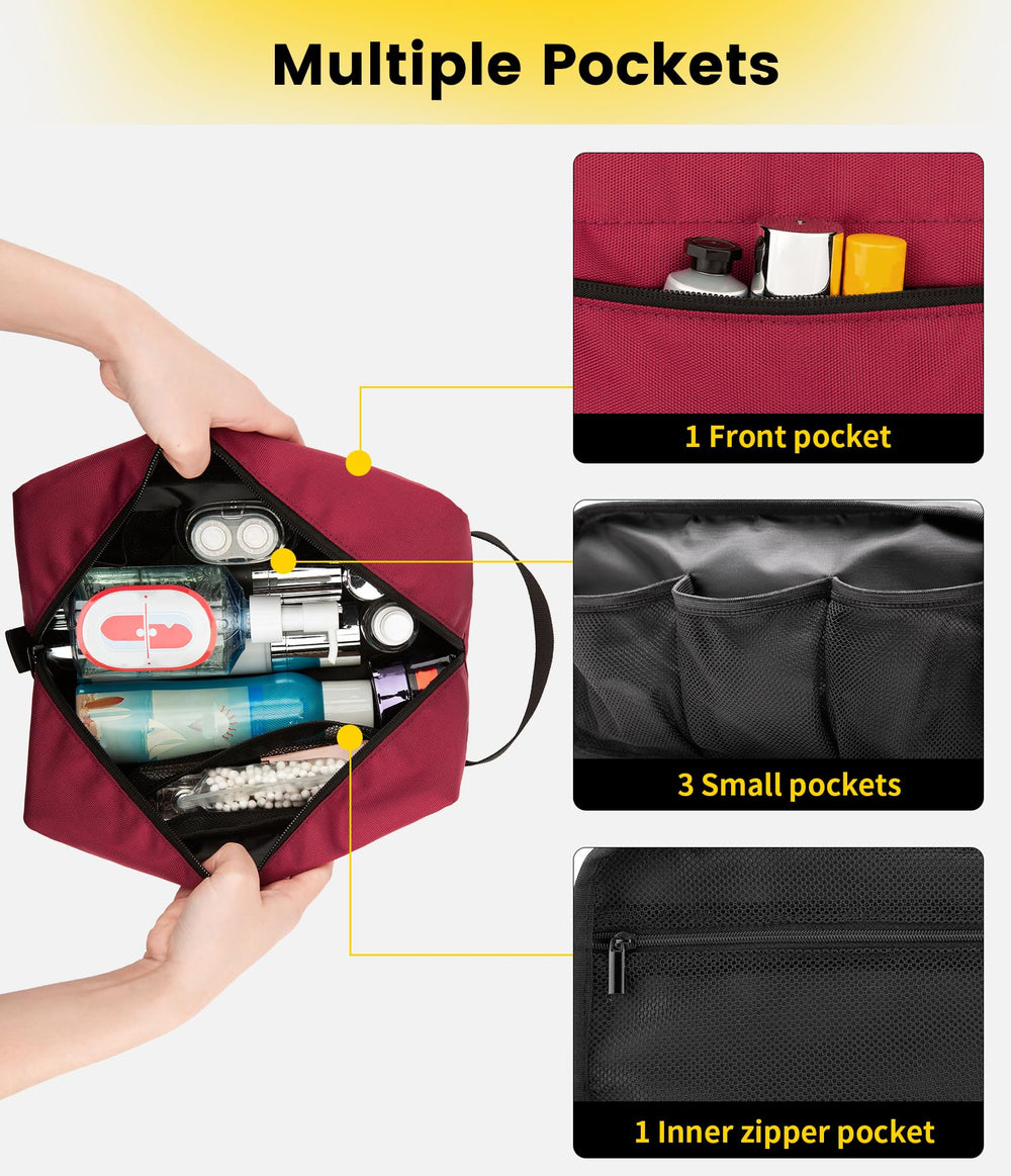Vorspack maroon bag interior with mesh pockets keeps organizers tidy during travel