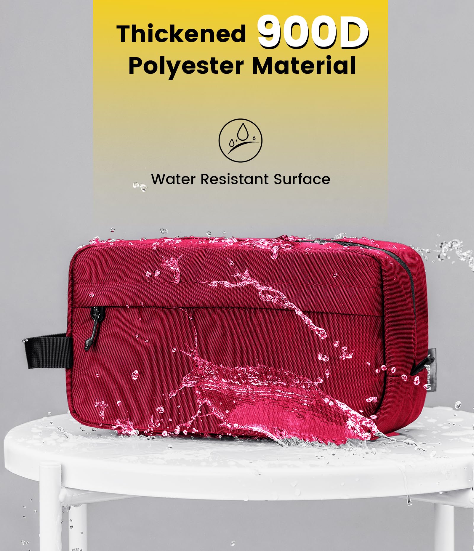 Vorspack maroon water-resistant material protects contents from splashes and spills