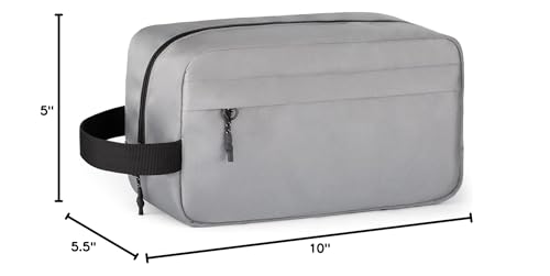 Vorspack travel toiletry bag for men grey durable housing that withstands travel.