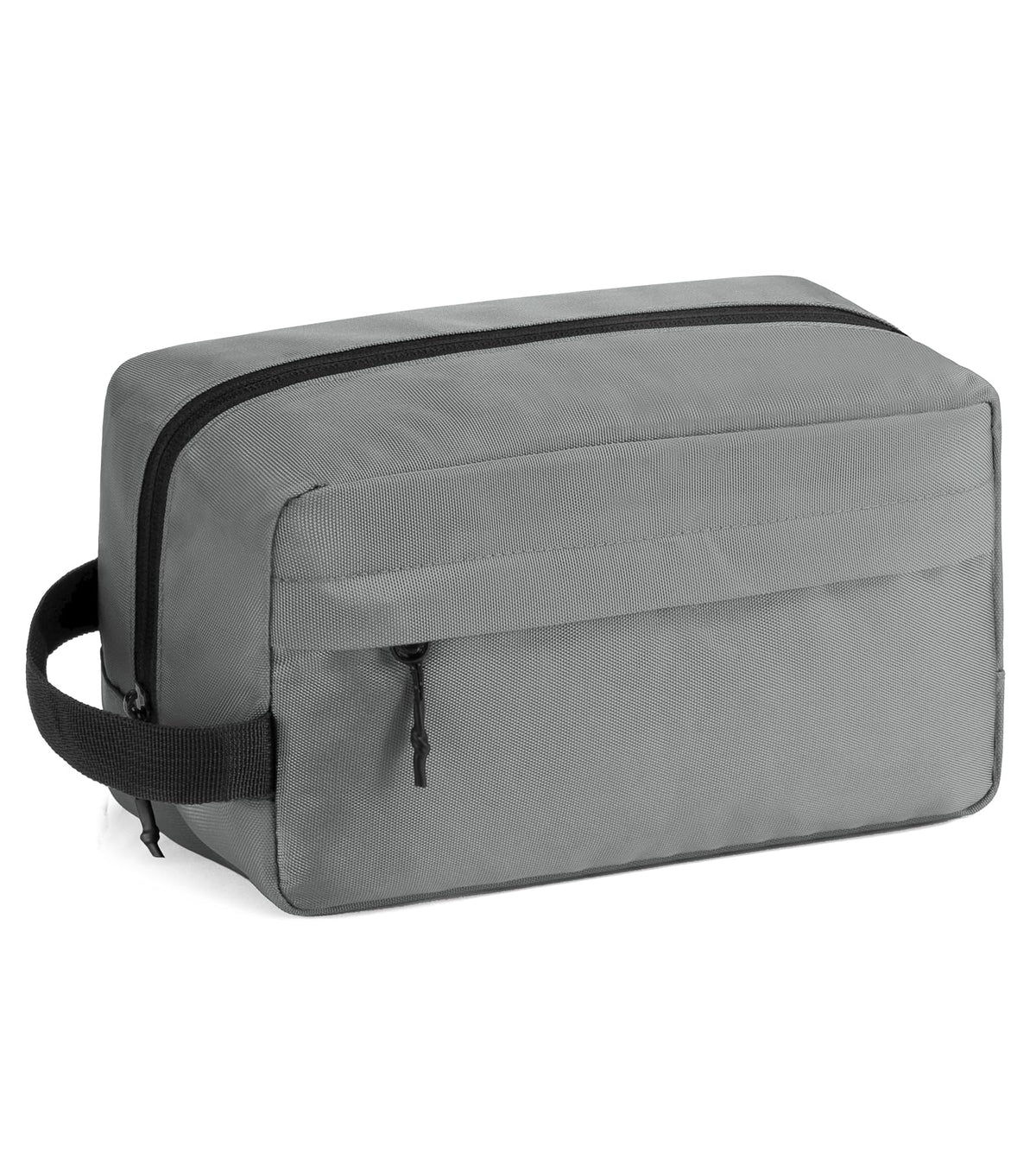 Vorspack travel toiletry bag for men grey front view ideal for organizing toiletries on trips.