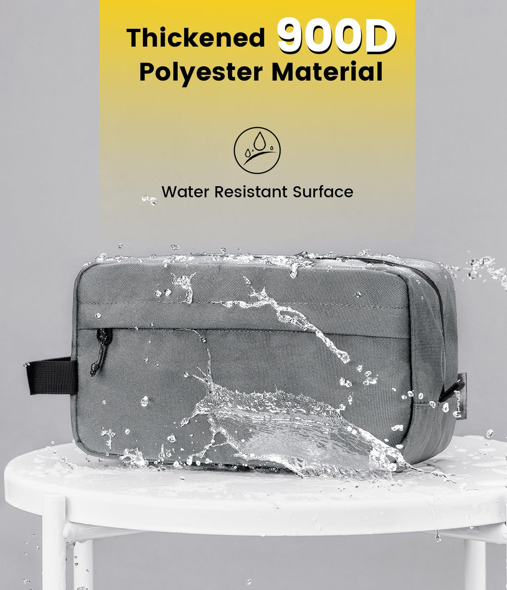 Vorspack travel toiletry bag for men grey interior pockets help organize small items securely.