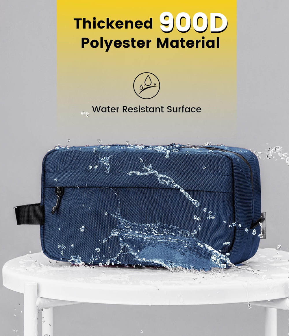 Vorspack bag front-pocket navy highlight quick-access skincare essentials.
