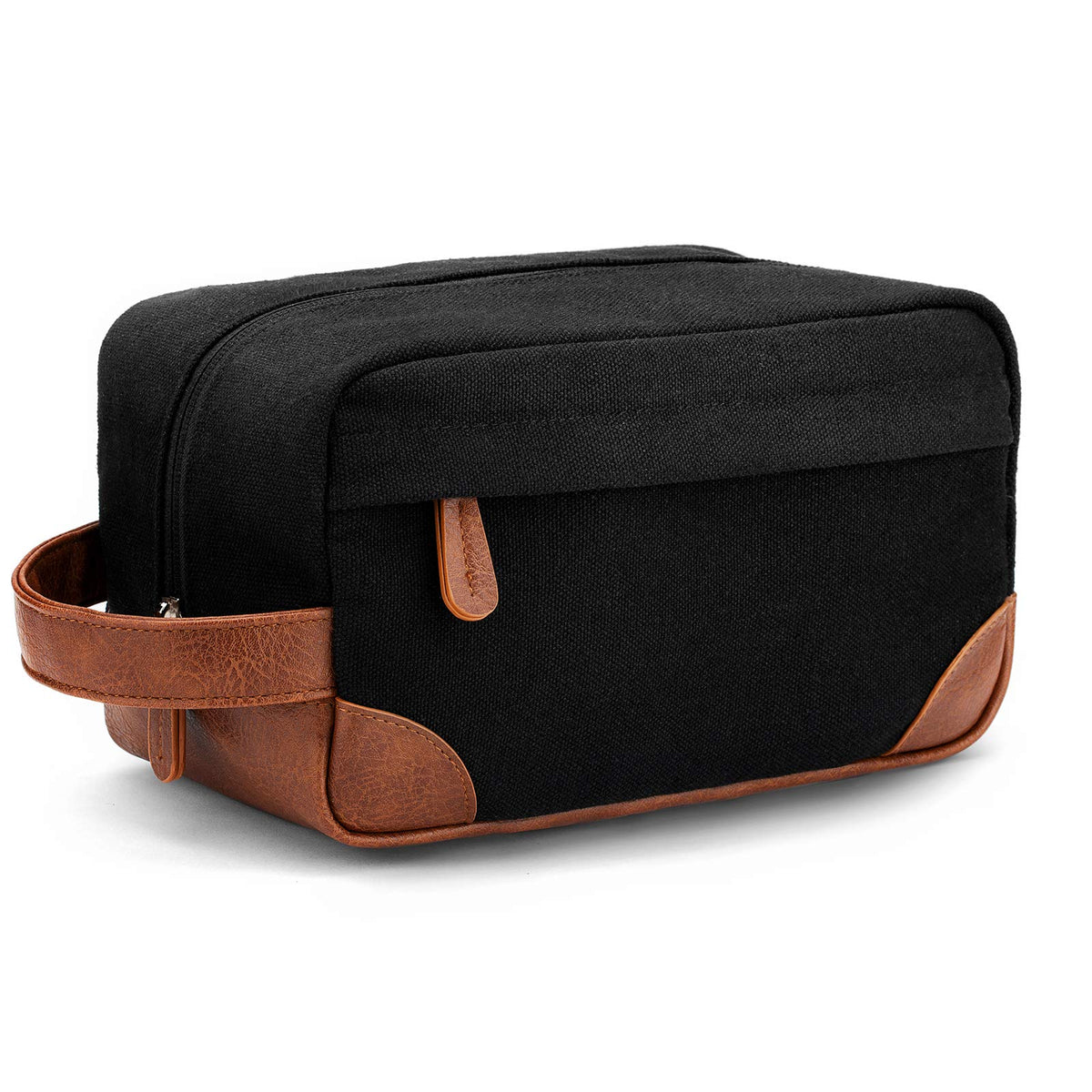 Vorspack Travel Toiletry Bag side view shows sturdy canvas for reliable travel organization.
