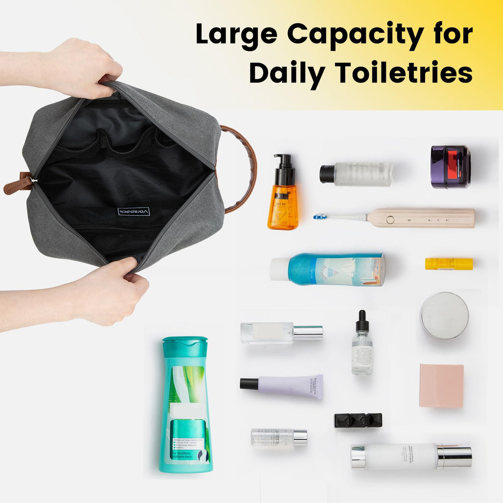 Vorspack Travel Toiletry Bag sturdy SBS zipper ensures smooth opening.