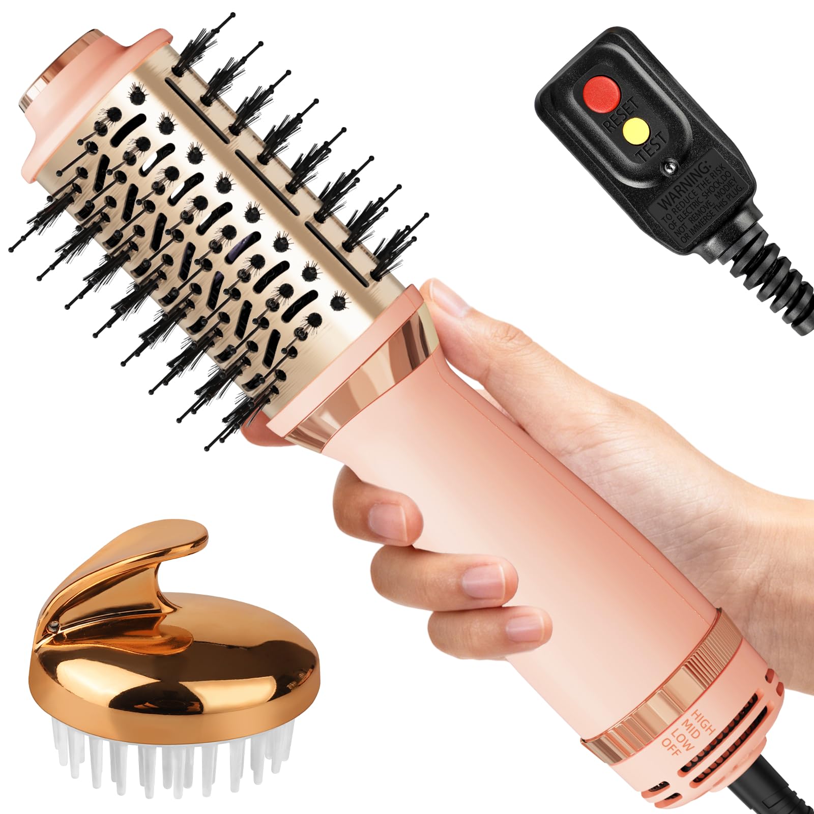 Voseki hair dryer brush with oval barrel for voluminous, smooth hair.