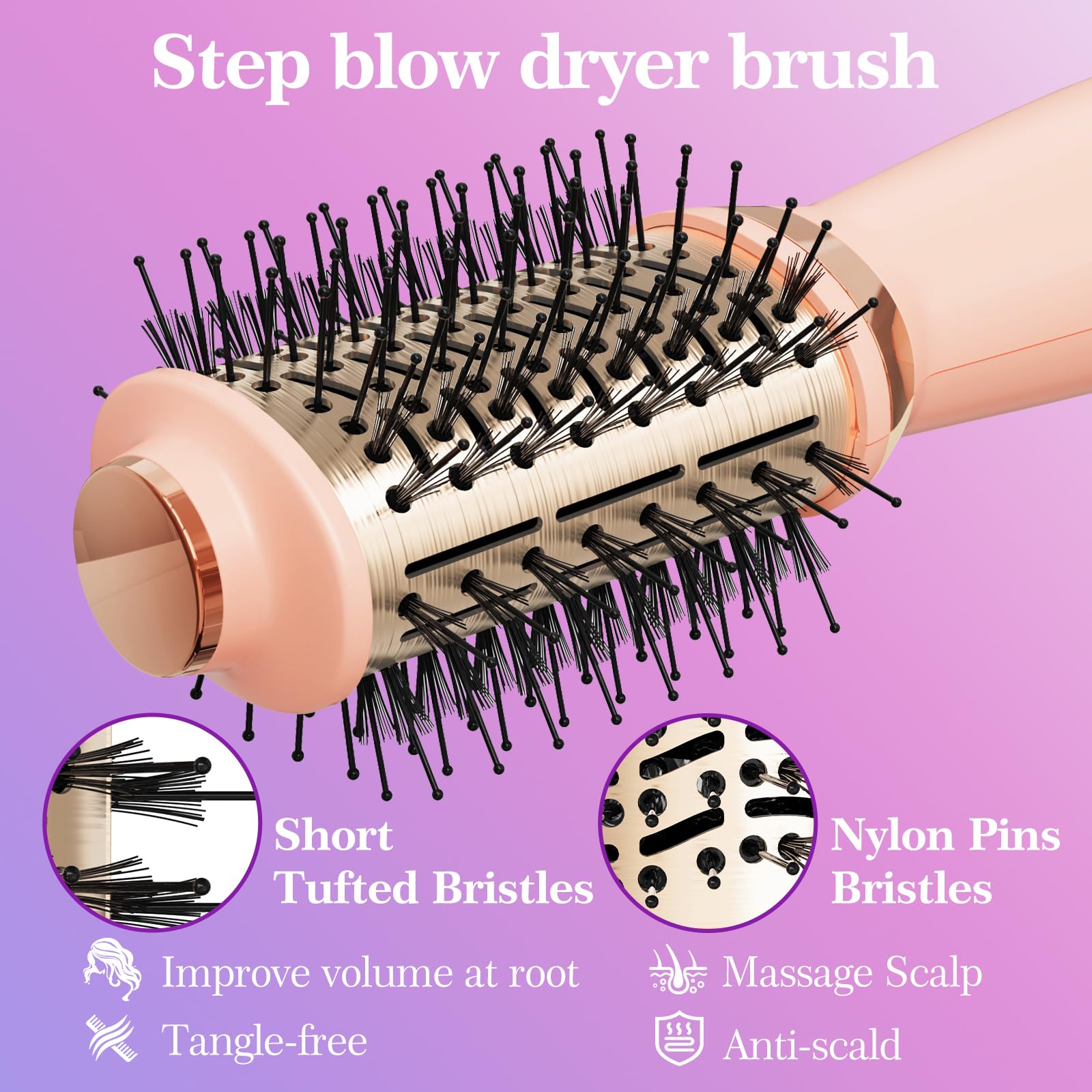 Voseki three heat settings protect fine hair during styling.