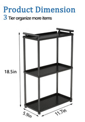 VOTZAAQ 3-tier bathroom organizer side view highlights sturdy metal frame for toiletry storage